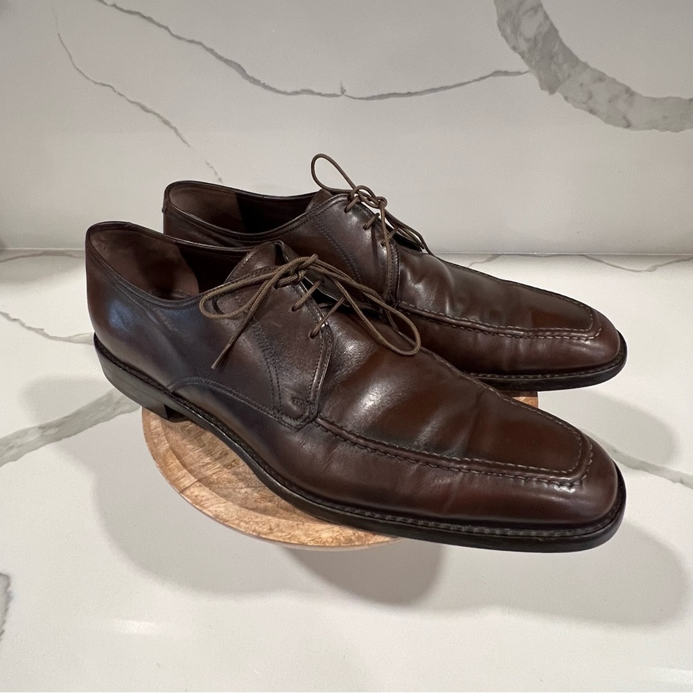 Salvatore Ferragamo mens oxfords dark‎ brown size 11 1/2D -See wear